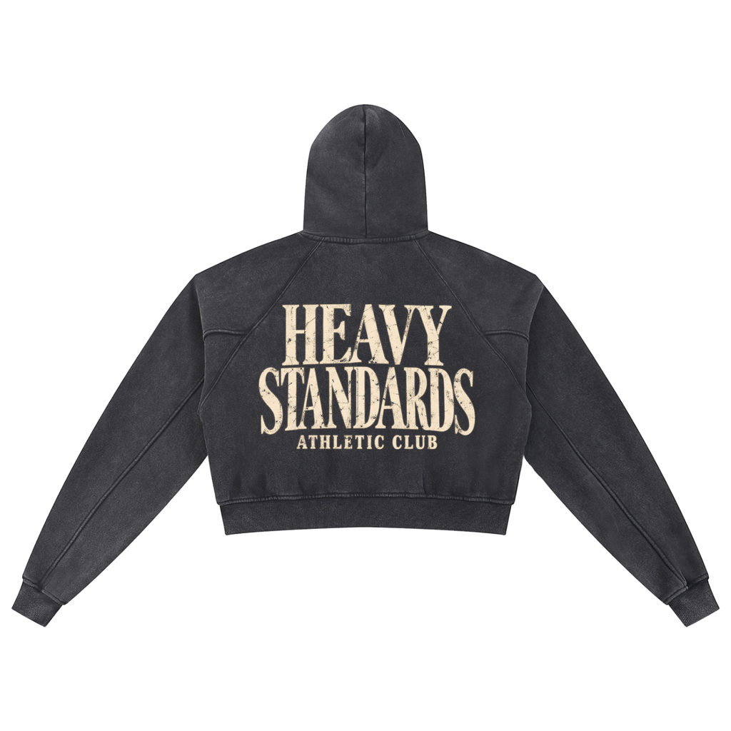 Heavy Standards — Women's Snow-Wash Cropped Hoodie