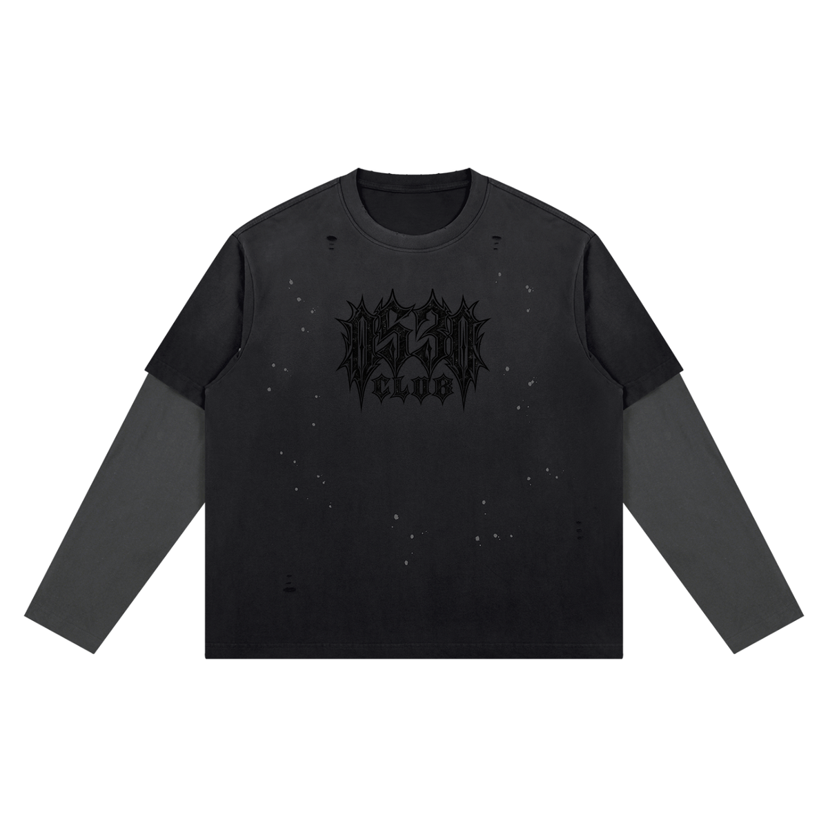 0530 Athletic Club Vintage Washed Cropped Distressed Long Sleeve