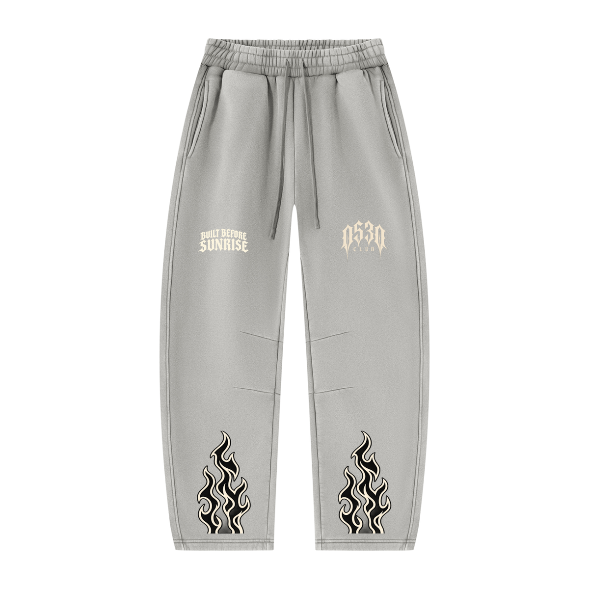 0530 Athletic Club — Flamed Vintage-Wash Barrel-Leg Sweatpants