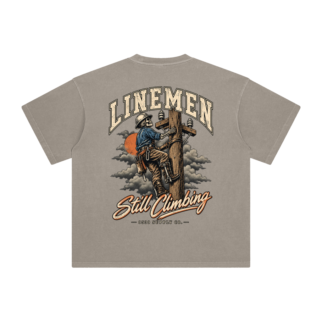 0530 Lineman — Still Climbing Enzyme-Washed Tee