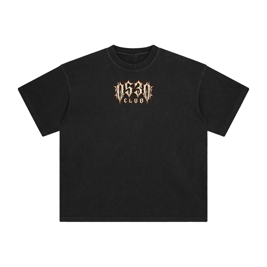 0530 Club — Orange Gothic Enzyme-Washed Tee