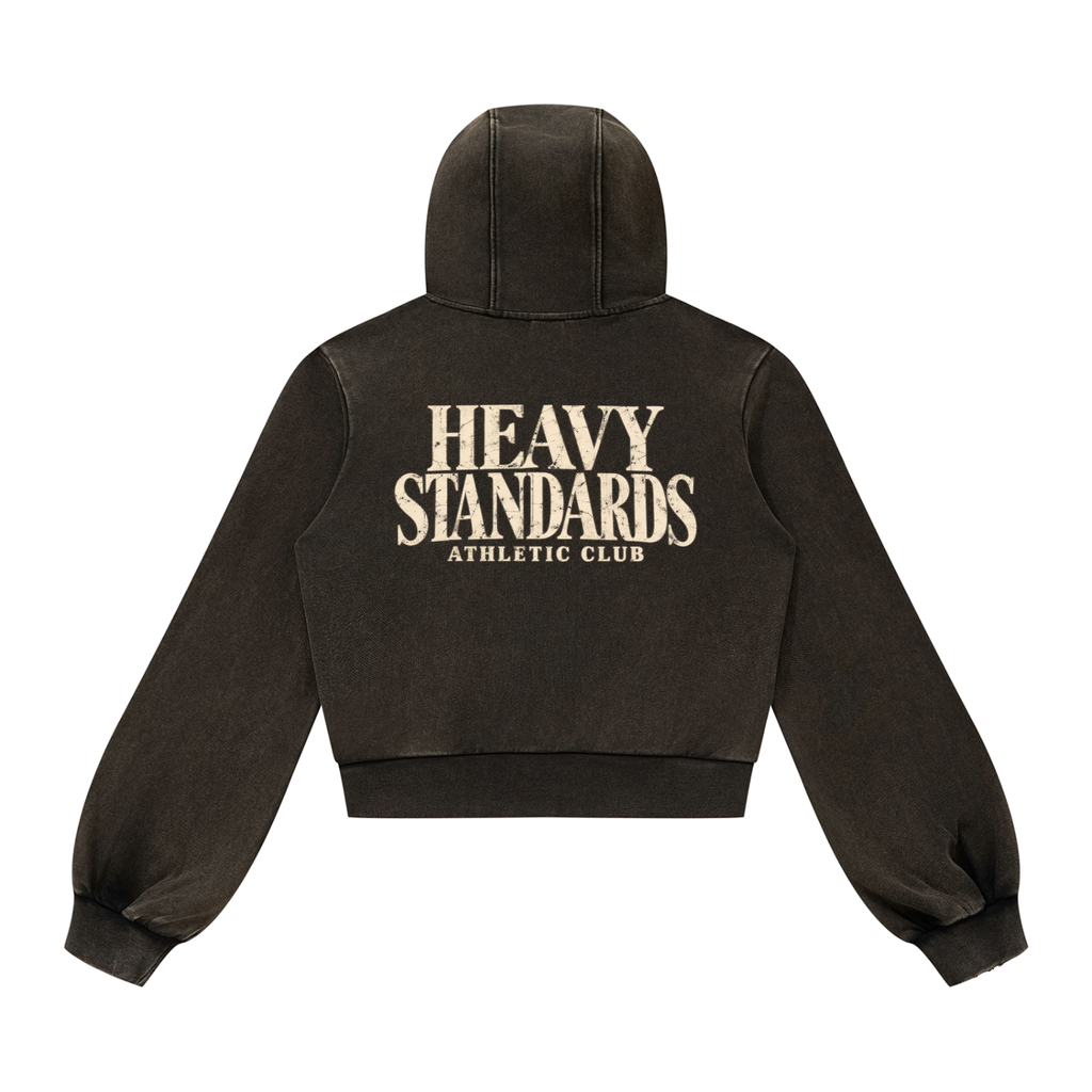 Heavy Standards — Women's Cropped Zip Hoodie