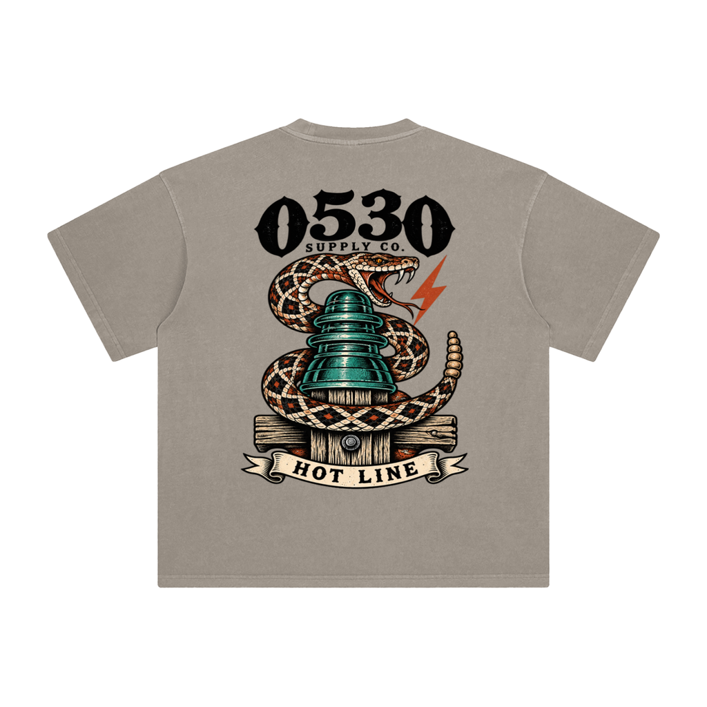 0530 Lineman — Hot Line Rattlesnake Enzyme-Washed Tee