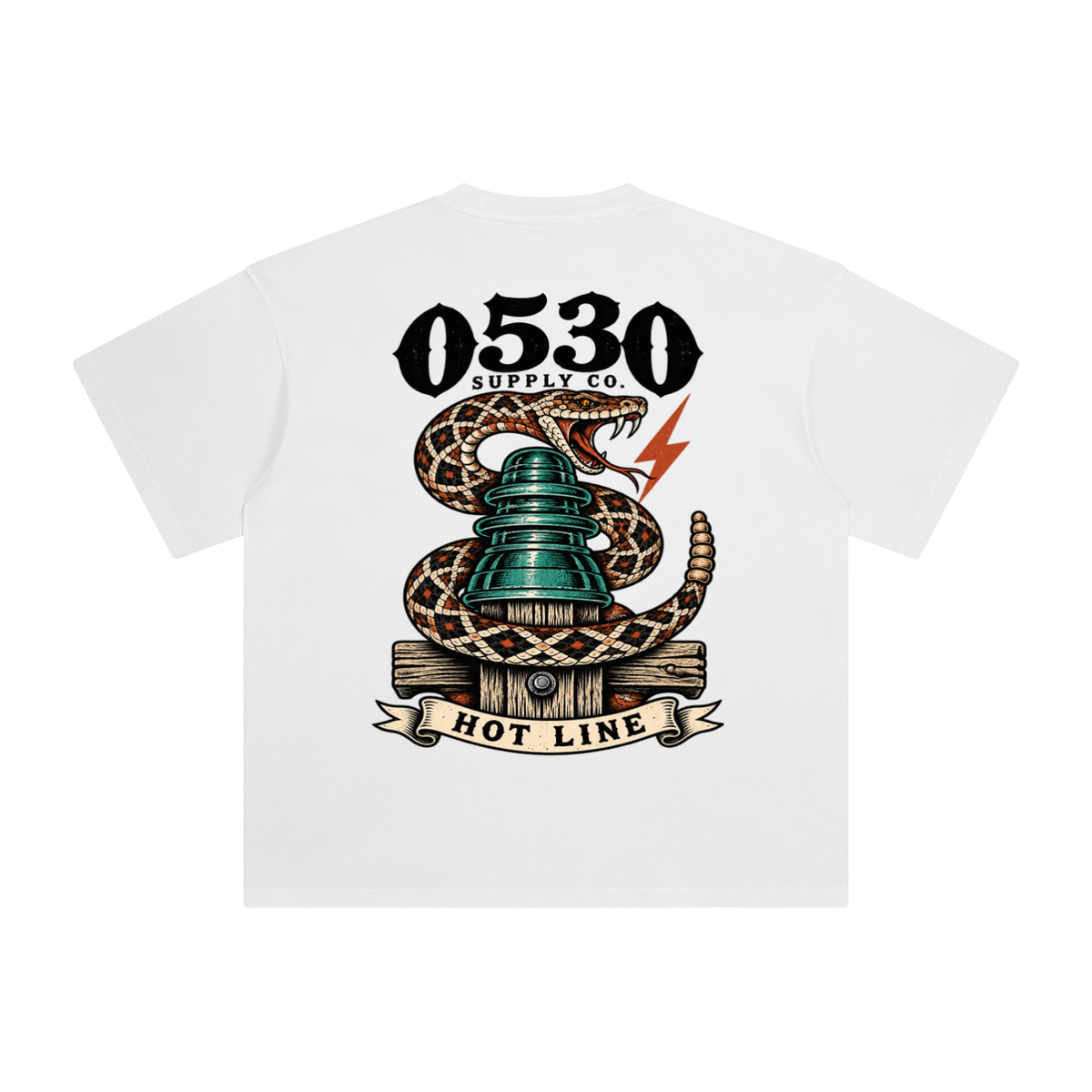 0530 Lineman — Hot Line Rattlesnake Enzyme-Washed Tee