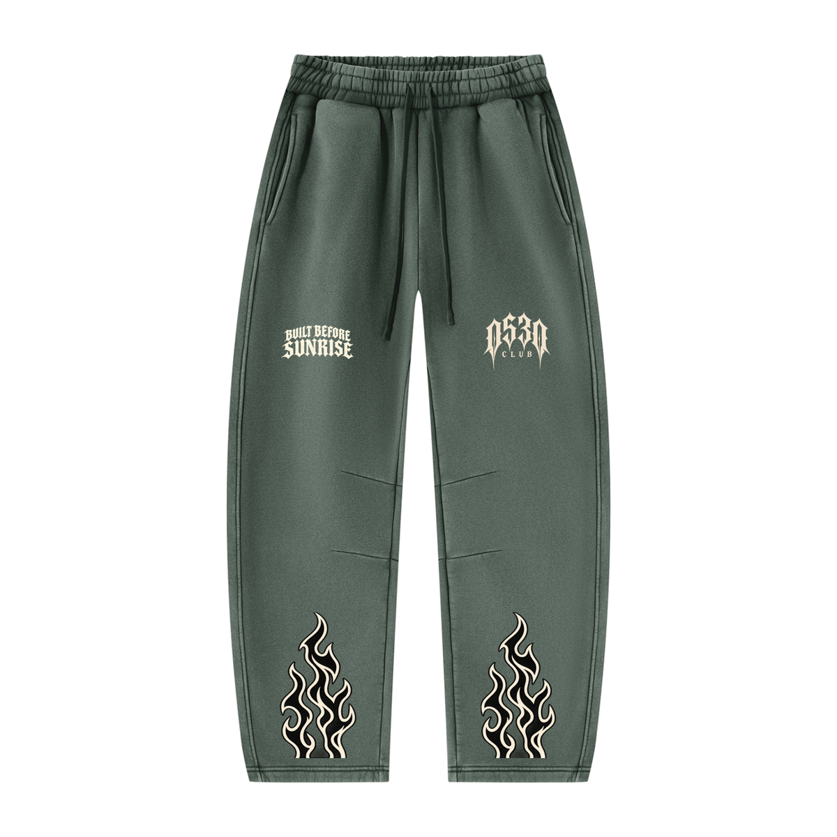 0530 Athletic Club — Flamed Vintage-Wash Barrel-Leg Sweatpants
