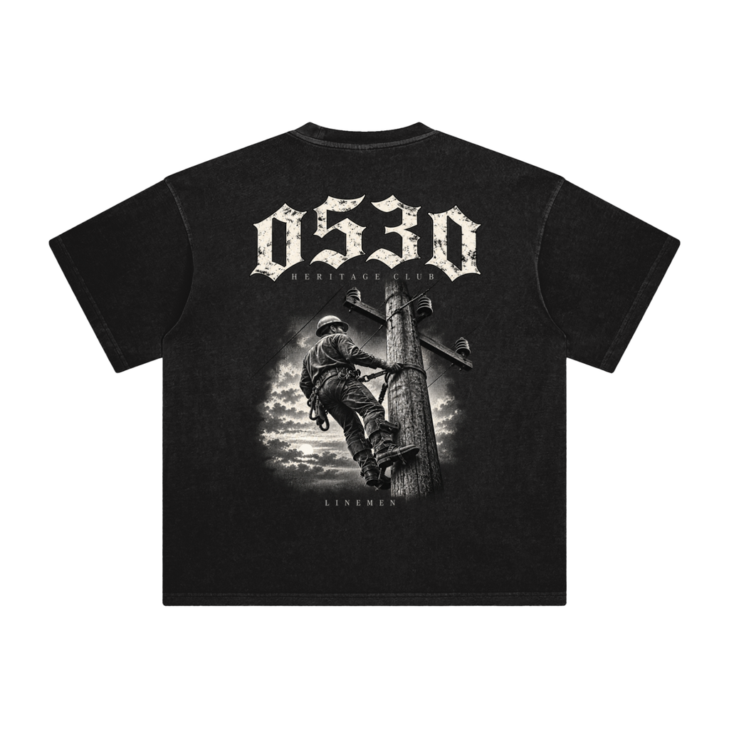 0530 Lineman — Heritage Tribute Enzyme-Washed Tee