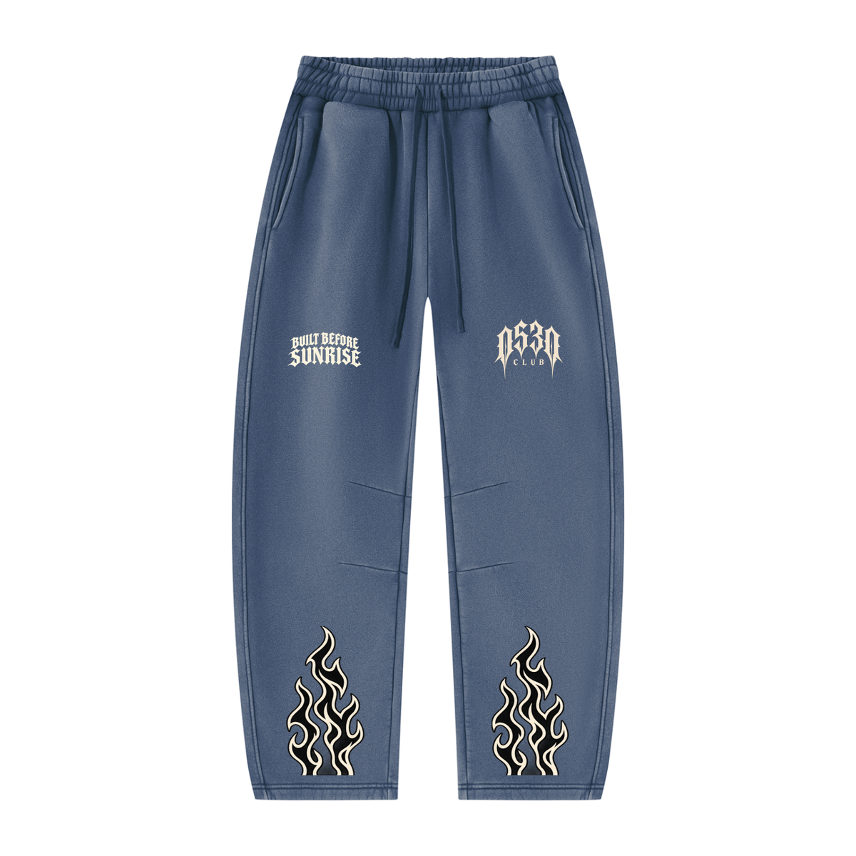 0530 Athletic Club — Flamed Vintage-Wash Barrel-Leg Sweatpants