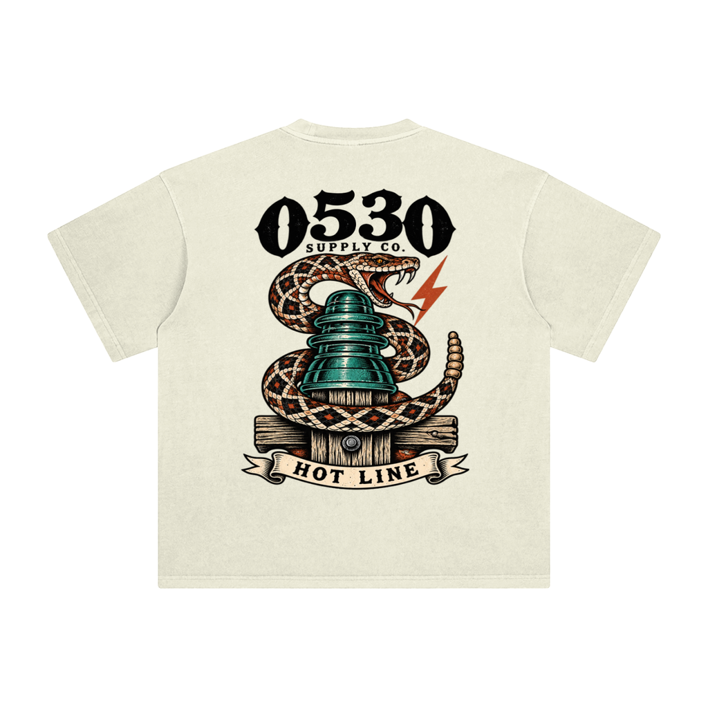 0530 Lineman — Hot Line Rattlesnake Enzyme-Washed Tee