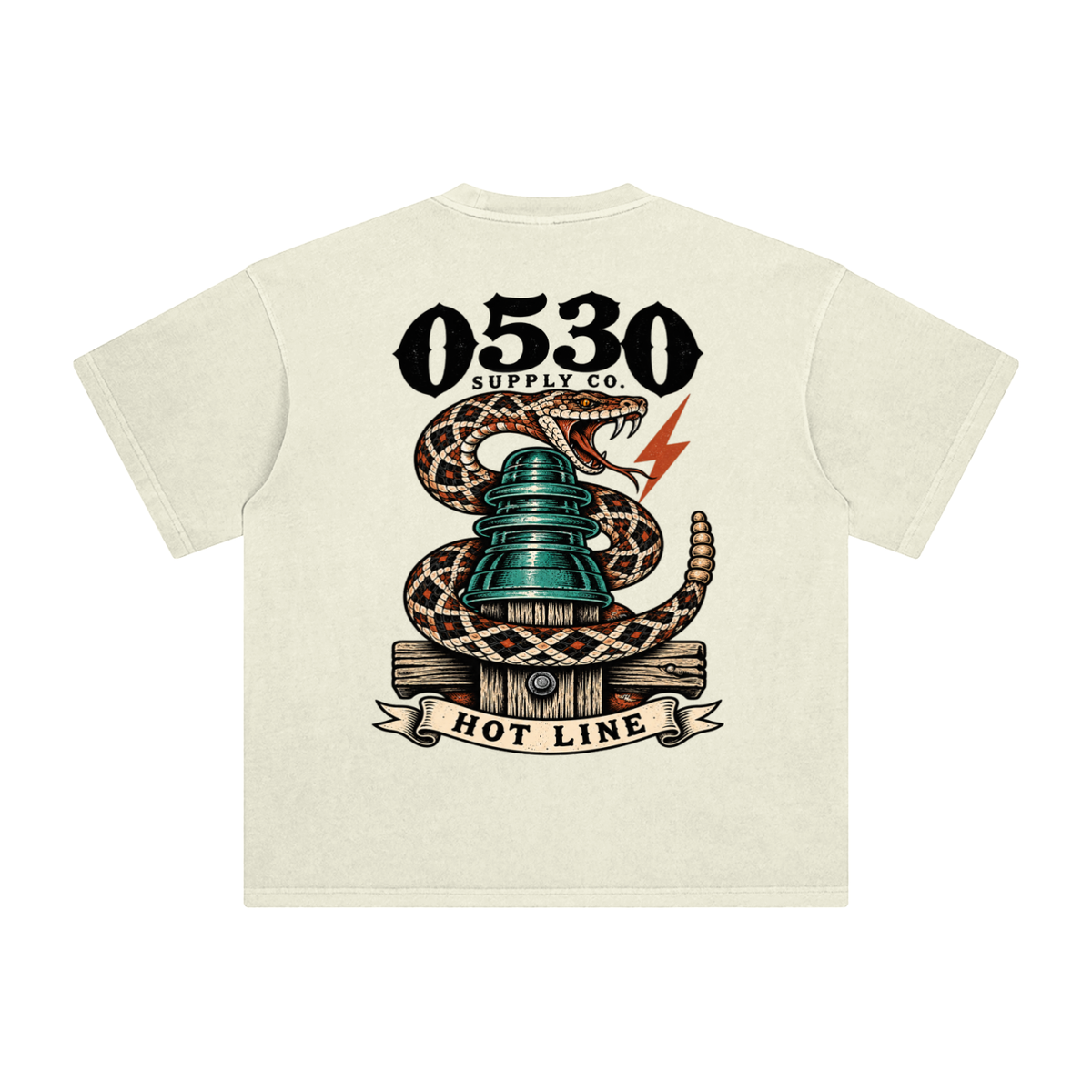 0530 Lineman — Hot Line Rattlesnake Enzyme-Washed Tee