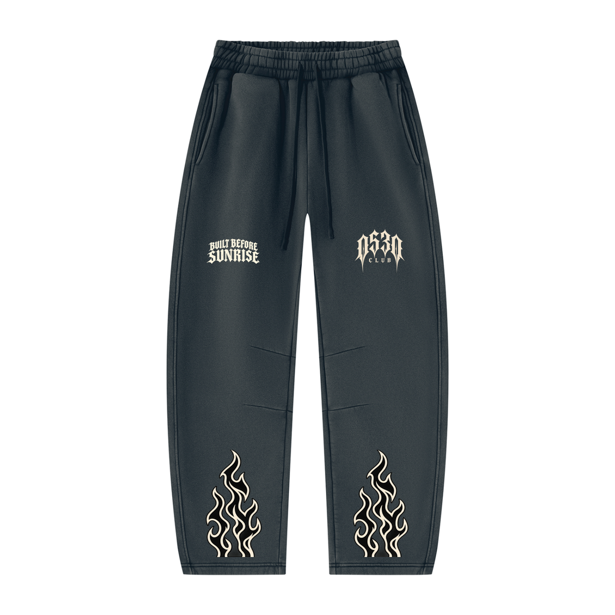 0530 Athletic Club — Flamed Vintage-Wash Barrel-Leg Sweatpants