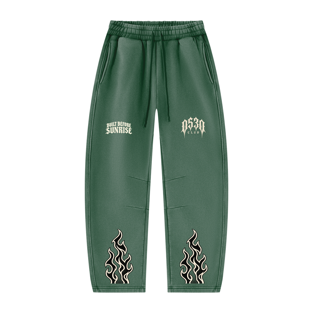0530 Athletic Club — Flamed Vintage-Wash Barrel-Leg Sweatpants
