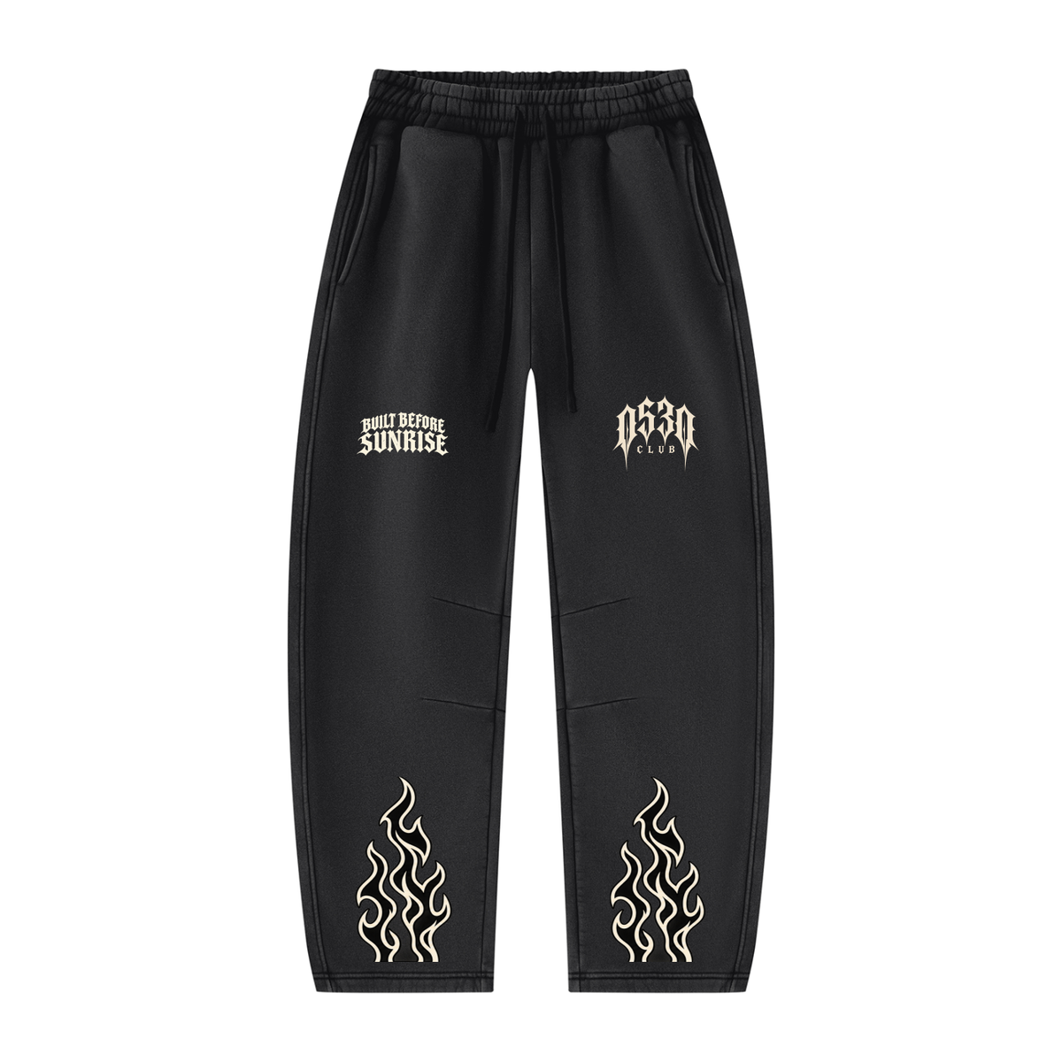 0530 Athletic Club — Flamed Vintage-Wash Barrel-Leg Sweatpants