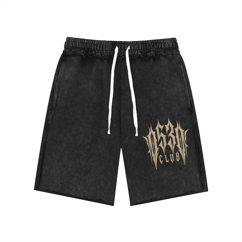 0530 Athletic Club — Mineral-Wash Raw-Edge Shorts