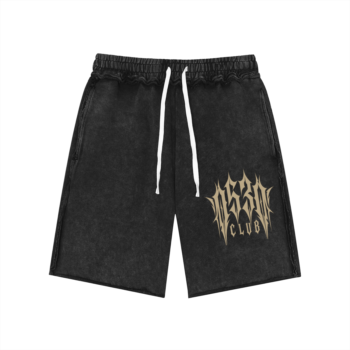 0530 Athletic Club — Mineral-Wash Raw-Edge Shorts