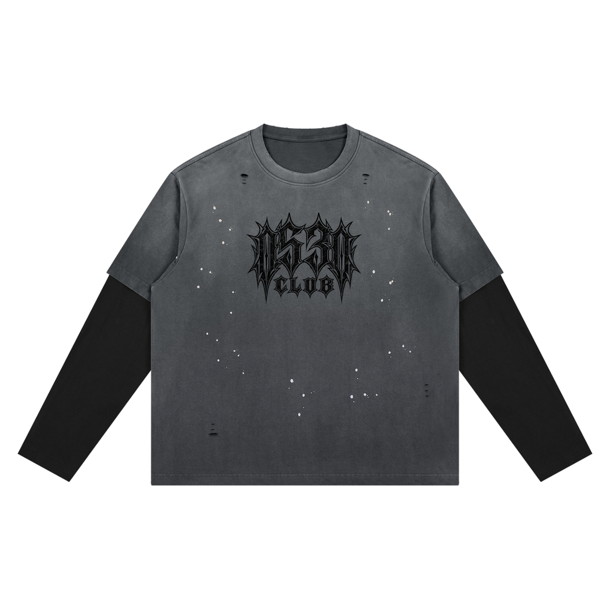 0530 Athletic Club Vintage Washed Cropped Distressed Long Sleeve