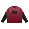 0530 Athletic Club Vintage Washed Cropped Distressed Long Sleeve